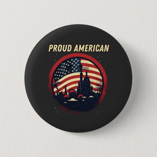 Trots Amerikaans, Amerikaanse vlag Ronde Button 5,7 Cm (Voorkant)