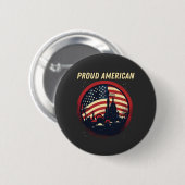 Trots Amerikaans, Amerikaanse vlag Ronde Button 5,7 Cm (Voorkant /achterkant)