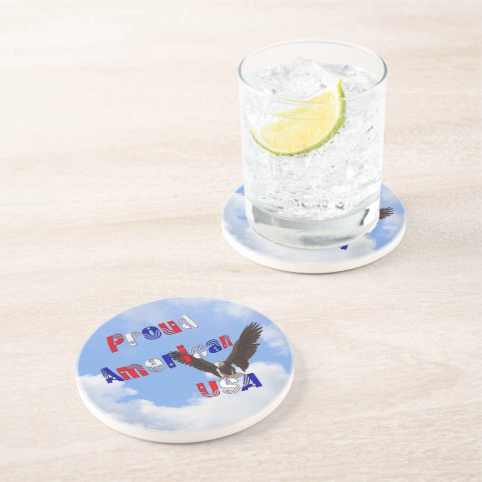 Trots Amerikaans Bald Eagle Onderzetter (Zijkant)