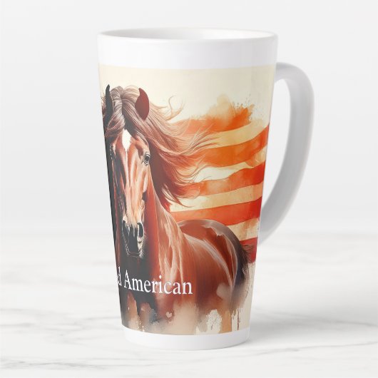 Trots Amerikaans paard Latte Mok (Rechterhoek)