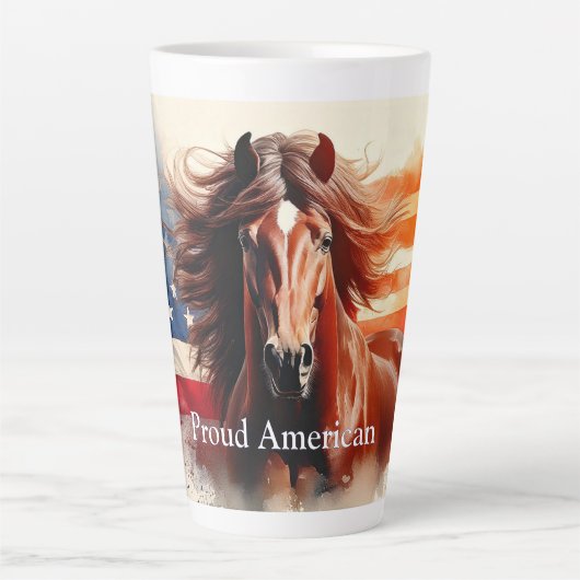 Trots Amerikaans paard Latte Mok (Voorkant)