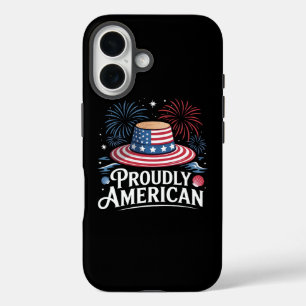 Trots Amerikaans - Patriotic Beach Sunhat iPhone 16 Hoesje
