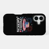 Trots Amerikaans - Patriotic Beach Sunhat iPhone 16 Hoesje (Achterkant horizontaal)