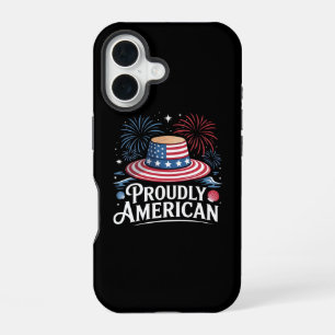 Trots Amerikaans - Patriotic Beach Sunhat iPhone 16 Hoesje