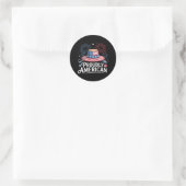 Trots Amerikaans - Patriotic Beach Sunhat Ronde Sticker (Tas)