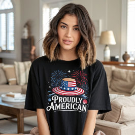 Trots Amerikaans - Patriotic Beach Sunhat T-shirt