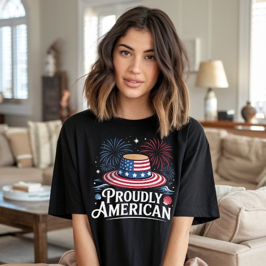 Trots Amerikaans - Patriotic Beach Sunhat T-shirt