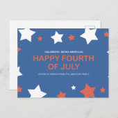 Trots Amerikaans, Vrolijk Vrij 4 juli Feestdagenkaart (Voorkant / Achterkant)