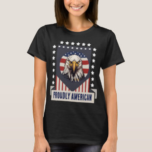 Trots Amerikaanse kale adelaar denim jas T-shirt