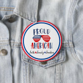 Trots Amerikaanse knoop - Rood Wit Blauw Patriotti Ronde Button 4,0 Cm (In situ)