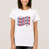 Trots AMERIKAANSE Moeder Rood Blauw Patriottisch 4 T-shirt (Voorkant)