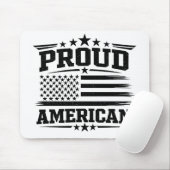 Trots Amerikaanse Vlag Witte Muismat (Met muis)