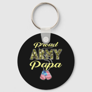 Trots Army Papa Vlag Camo Hondenpenningen Pride Mi Sleutelhanger