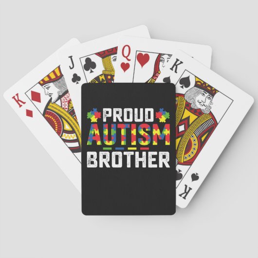 Trots Autisme Broer Bewustzijn Autistische Familie Pokerkaarten (Achterkant)