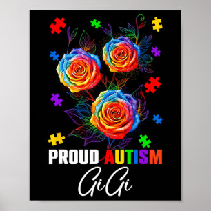 Trots Autisme Gigi Roos Bloemen en Puzzels Autisme Poster
