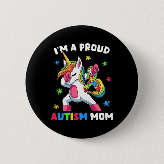 Trots Autisme Mam Dab Dans Ronde Button 5,7 Cm (Voorkant)