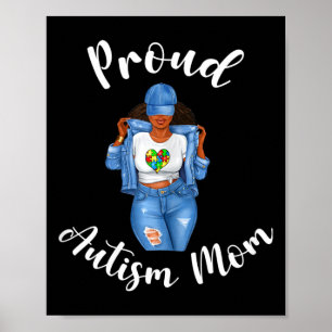 Trots Autisme Moeder Afrikaans Amerikaans Zwart Mo Poster