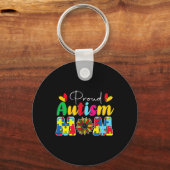 Trots Autisme Moeder Bewustzijn Zonnebloem Sleutelhanger (Voorkant)