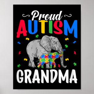 Trots Autisme Oma - Autistische Olifant Autisme Aw Poster