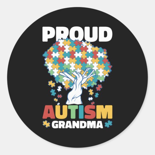 Trots autisme oma voor autisme ronde sticker (Voorkant)
