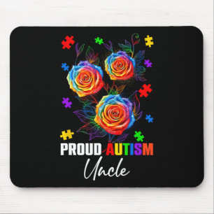 Trots Autisme Oom Roos Bloemen en Puzzels Autisme Muismat