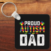 Trots Autisme Papa Bewustzijn Autistische Familie Sleutelhanger (Voorkant)