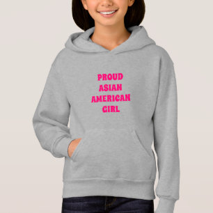 Trots Aziatisch Amerikaans Meisje, hete roze lette