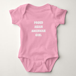 Trots Aziatisch Amerikaans Meisje roze wit Baby Bo Romper