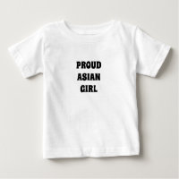 Trots Aziatisch Meisje, zwart wit Baby T-Shirt
