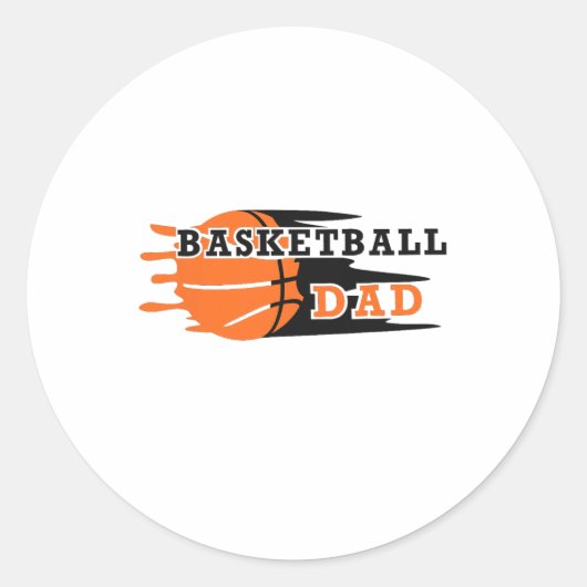 Trots Basketbal Papa Vaders Dag Basketbal Ronde Sticker (Voorkant)