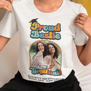Trots Bestie van de afstuderen foto groovy retro T-shirt