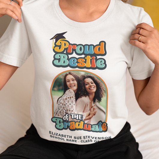Trots Bestie van de afstuderen foto groovy retro T-shirt
