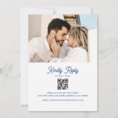 Trots Blauw Huwelijks QR Code Kaart (Achterkant)