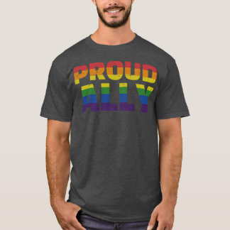 Trots bondgenoot met regenboog voor LGBT pride maa T-shirt