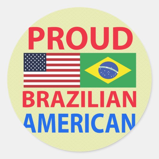 Trots Braziliaans Amerikaans Ronde Sticker (Voorkant)