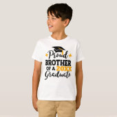 Trots Broeder van een afstuderen zwart gouden pet T-shirt (Voorkant volledig)