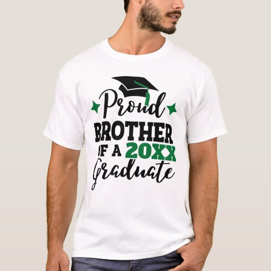 Trots Broeder van het afstuderen zwarte groene pet T-shirt (Voorkant)