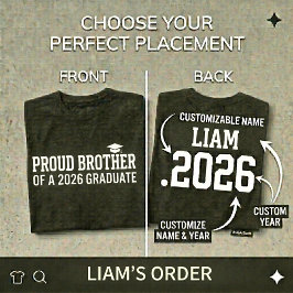 TROTS BROER Klas van 2026 Gepersonaliseerde Afstud T-shirt