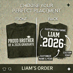 TROTS BROER Klas van 2026 Gepersonaliseerde Afstud T-shirt