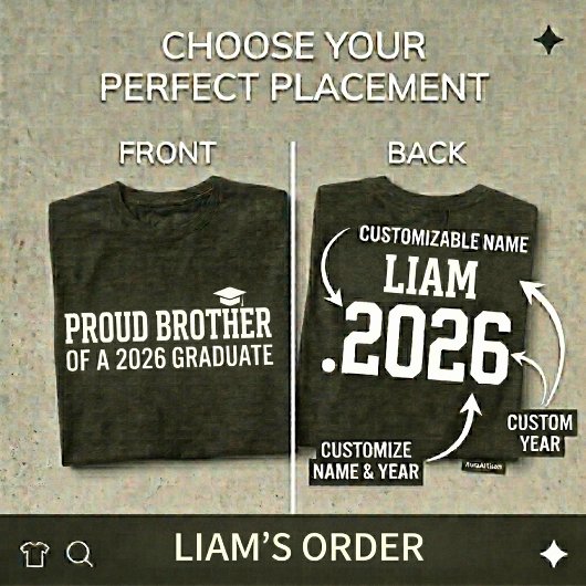 TROTS BROER Klas van 2026 Gepersonaliseerde Afstud T-shirt
