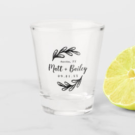 Trots Bruiloftsinitiaal Branch Shot Glas