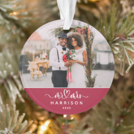 Trots cadeau meest wonderlijke tijd bruiloft foto ornament
