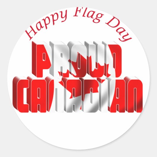 Trots Canadees - Canada Vlag Dag Ronde Sticker (Voorkant)