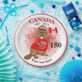 Trots Canadian Beaver 150 Jubileum Papieren Bordje (Feest)