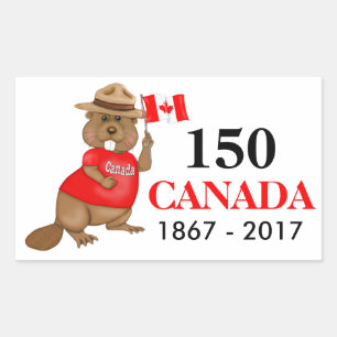 Trots Canadian Beaver 150 Jubileum Rechthoekige Sticker