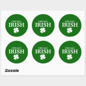 Trots CHICAGO IERS! st Patrick's day Ronde Sticker (Vel)