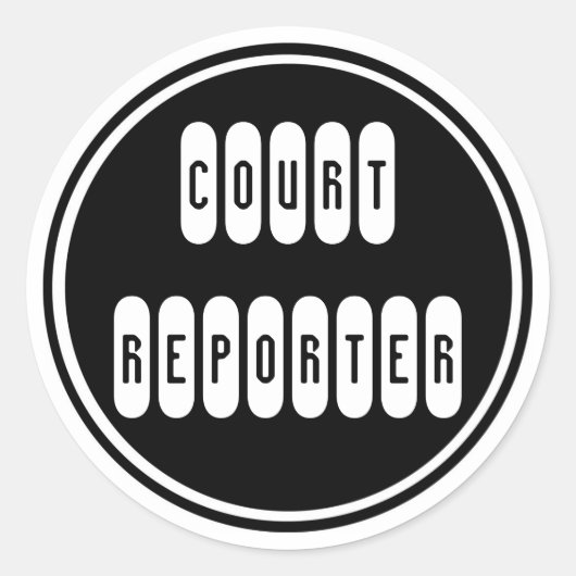 Trots Court Reporter zwart wit venster stickers (Voorkant)