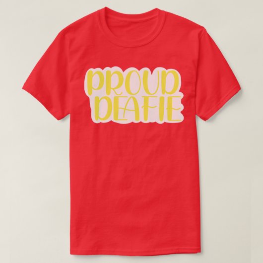 trots deafie zonnegeel t-shirt (Design voorkant)