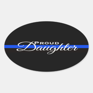 TROTS DOCHTER POLITIEAMBTENAAR OVAAL BUMPERSTICKER OVALE STICKER