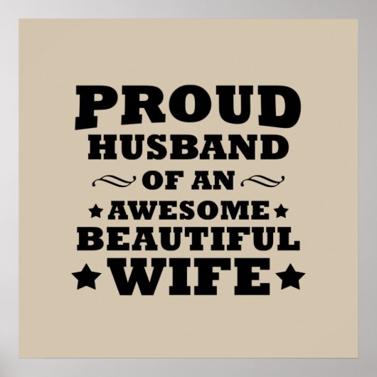 trots echtgenoot van een geweldige mooie vrouw poster (Voorkant)